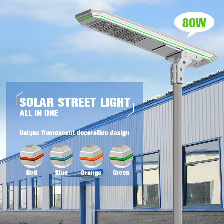 80W Energy Saving Outdoor 30W 40W 60W 100W 120W All In One Solar Power Led Street
