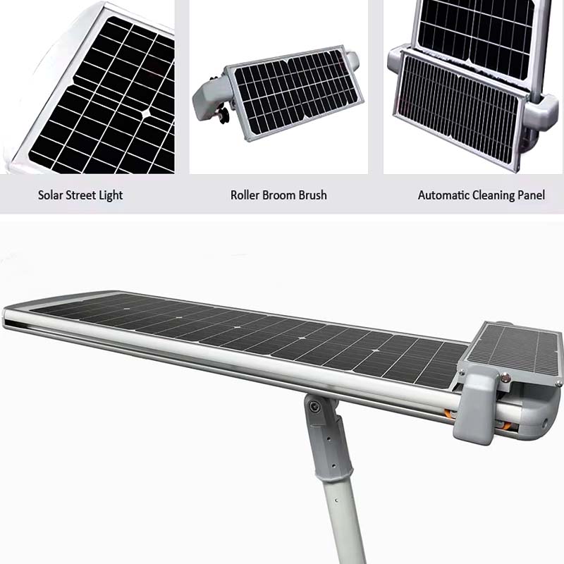 Automatic cleaning features monocrystalline silicon solar panels with all-aluminum LED street lights 80watt