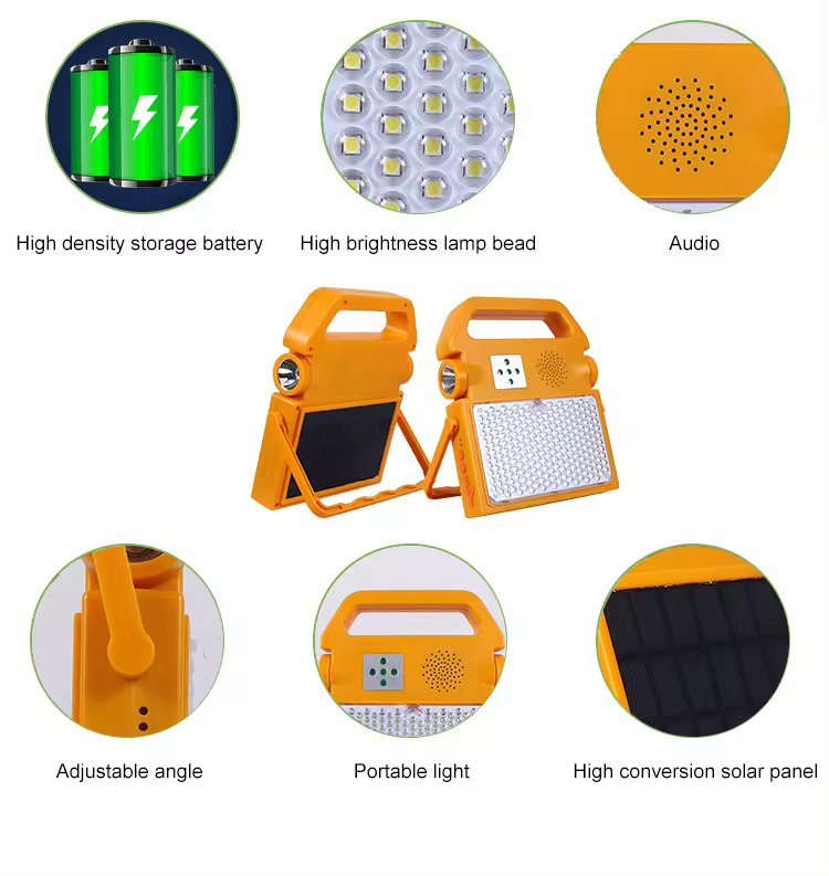 Power Solar Cordless Led Camping Spot Work Light