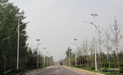 50W半集成太阳能LED路灯应用于山东华宇道路照明项目