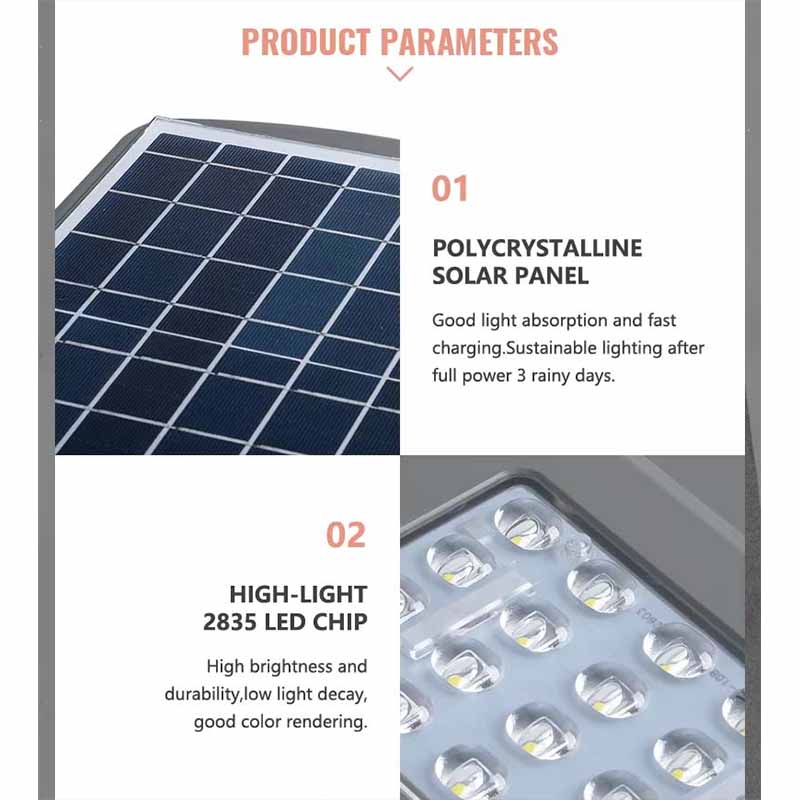 ABS Industrial Solar Outdoor Streetlight IP65 Waterproof 20W 40W 60W All in One Integrated Solar Lights Roads White SMD 6000K