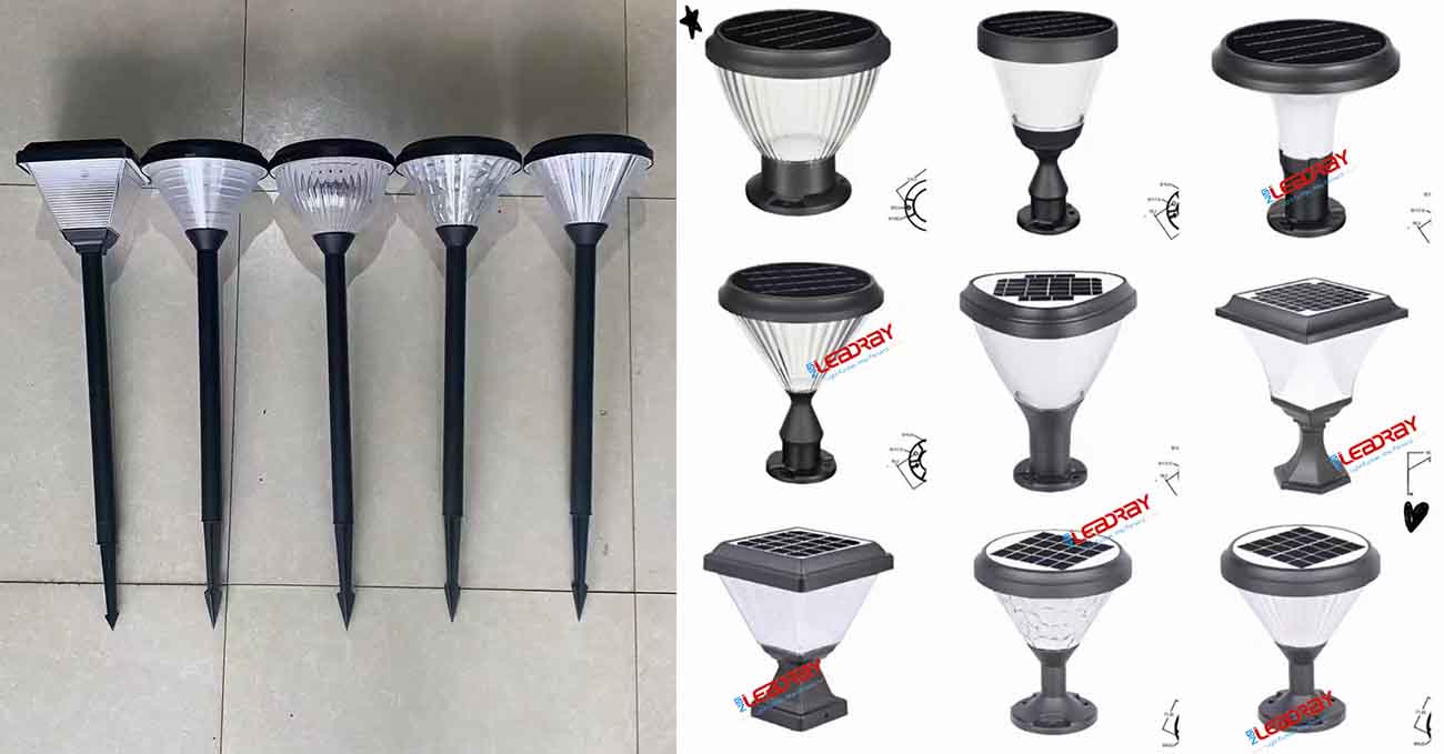 Solar - powered garden pillar lights Solar - powered garden pillar lights