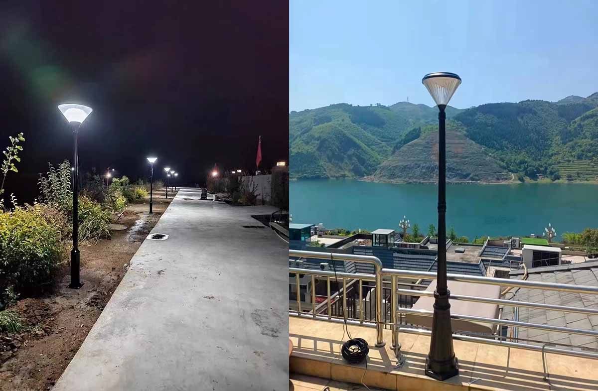 solar powered courtyard lamp