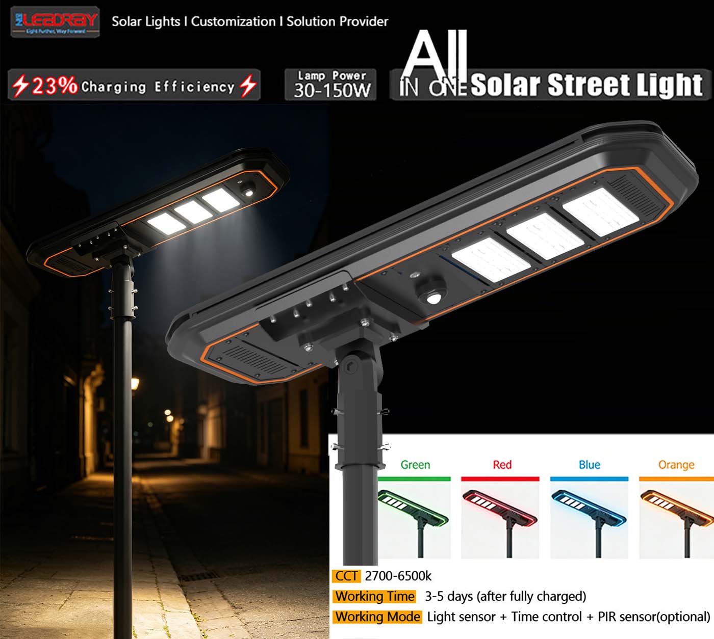 Adopts top-tier high-efficiency LED chips