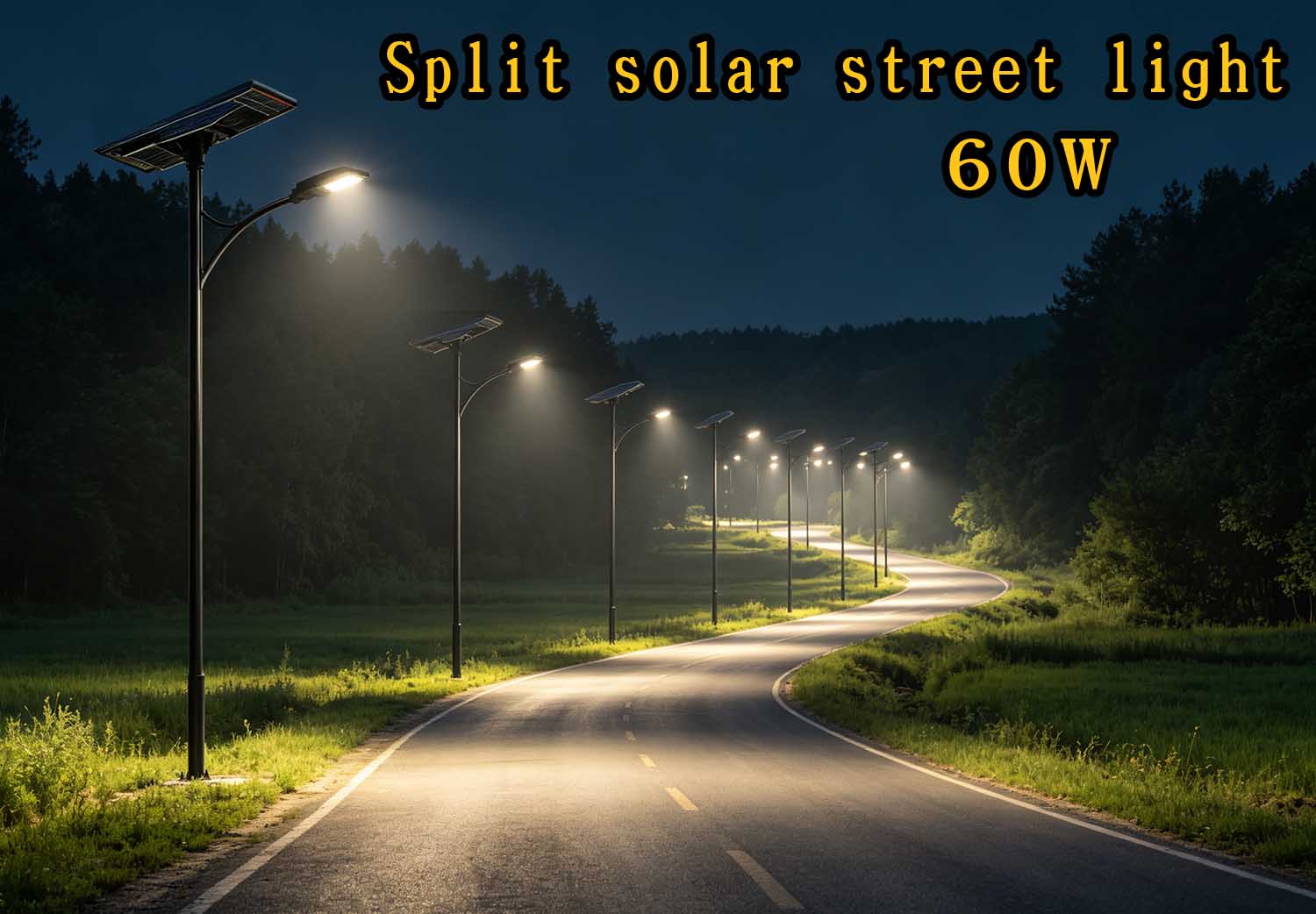 分体式太阳能路灯工业园区道路照明项目