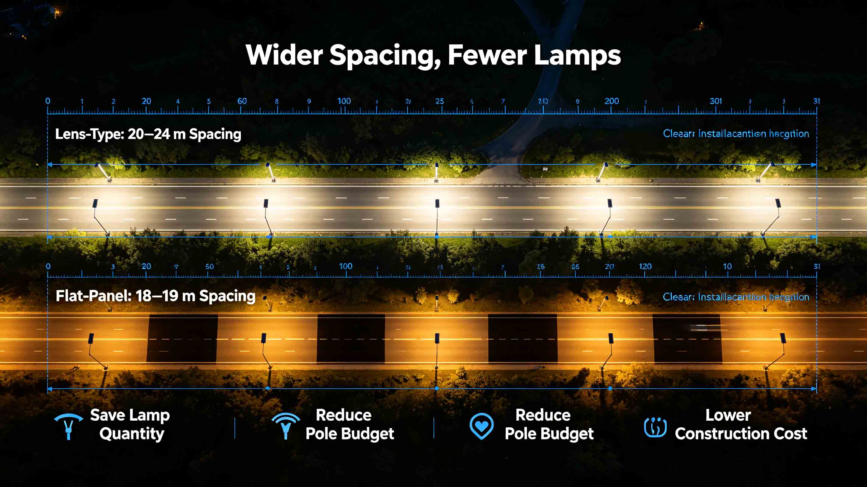 What is a secondary optical distribution solar street light?